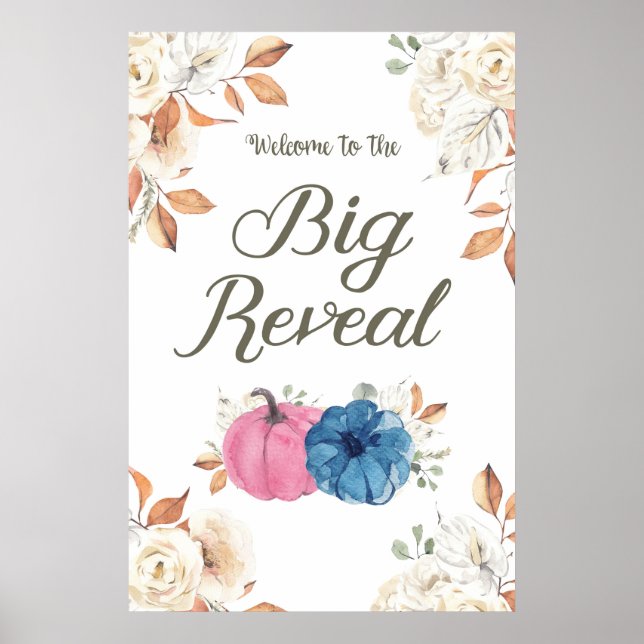 Poster Panneau de bienvenue rose blush et marine pour rév (Devant)