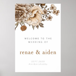 Poster Panneau de bienvenue Woodland, Boho Vintage