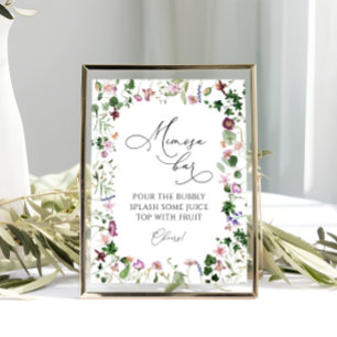 Poster Panneau de boisson de bar Mimosa botanique