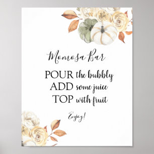 Poster Panneau de boisson Rustic Autumn Momosa Bar