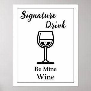 Poster Panneau de boisson signature pour vin de bar de ma