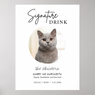 Poster Panneau de boissons de signature de mariage de cha