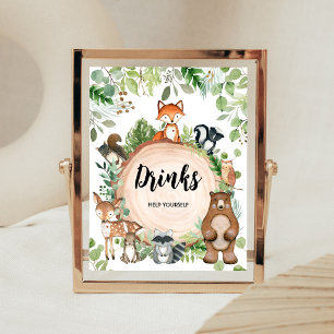 Poster Panneau de boissons pour Baby Shower sur les Anima