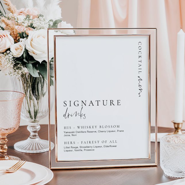 Poster Panneau de boissons signature Estelle Moderne Mini (Créateur téléchargé)