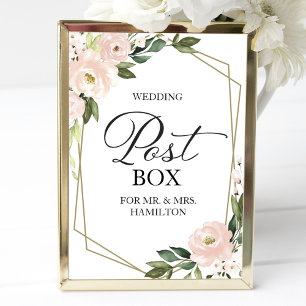 Poster Panneau de boîte aux lettres de mariage - Géométri