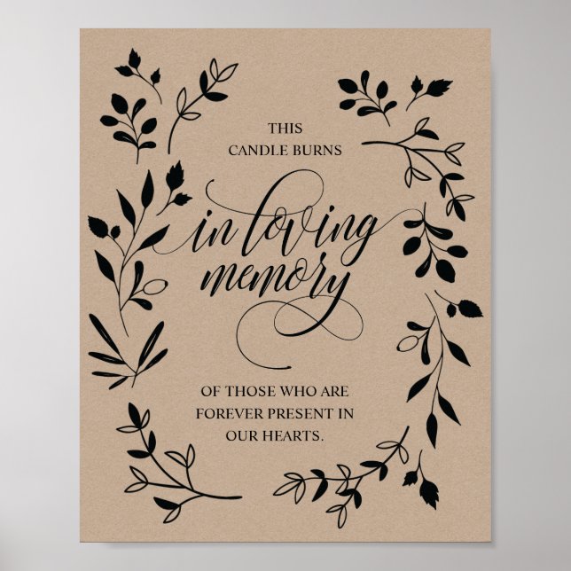 Poster Panneau de bougie commémorative en mémoire aimante (Devant)