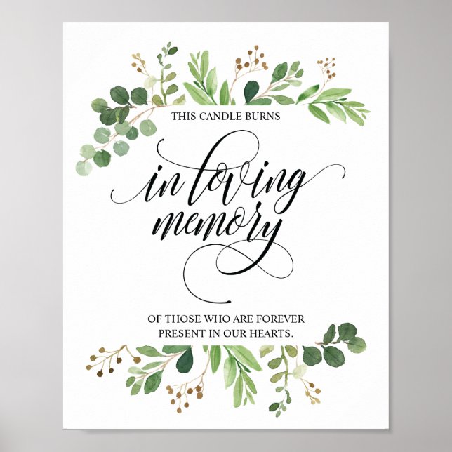Poster Panneau de Bougie Mémorielle En Mémoire Affectueus (Devant)
