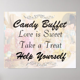 Poster Panneau de buffet de bonbons pour mariage ou baby
