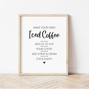 Poster Panneau de Buvette de Café Glacé