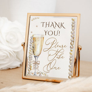 Poster Panneau de cadeau thématique Perles & Prosecco 