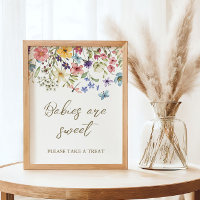 Panneau de cadeaux de baby shower Fleur sauvage bé