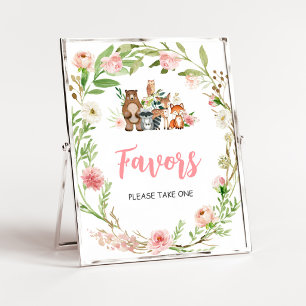 Poster Panneau de cadeaux de bébé Floral Rose Fête de la