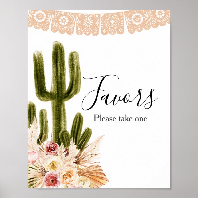Poster Panneau de Cadeaux Fleurs Roses Cactus Herbe de Pa (Devant)