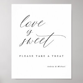 Poster Panneau de calligraphie élégant pour mariage L'amo