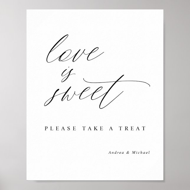 Poster Panneau de calligraphie élégant pour mariage L'amo (Devant)