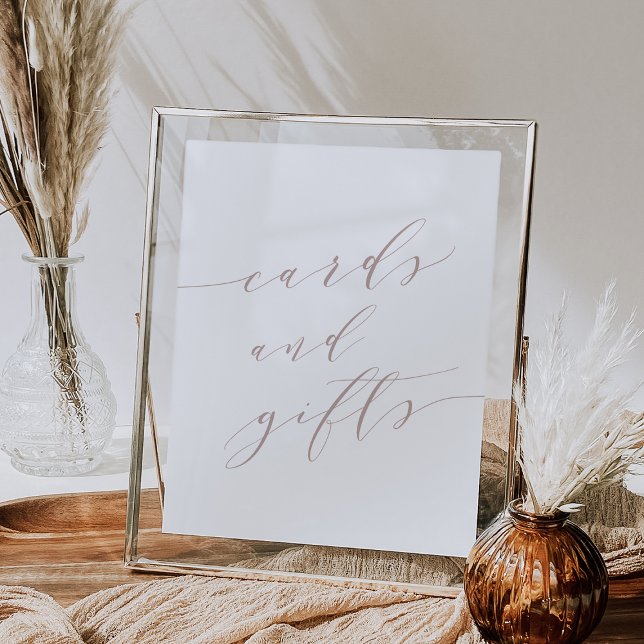 Poster Panneau de calligraphie rose Cartes et cadeaux (Créateur téléchargé)