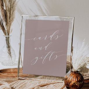 Poster Panneau de calligraphie rose Cartes et cadeaux