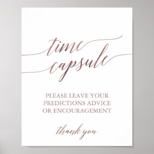 Poster Panneau de capsule temporelle en calligraphie or r