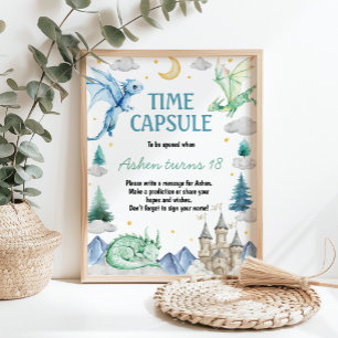 Poster Panneau de capsule temporelle pour l'anniversaire