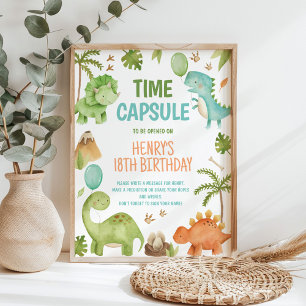 Poster Panneau de capsule temporelle pour l'anniversaire
