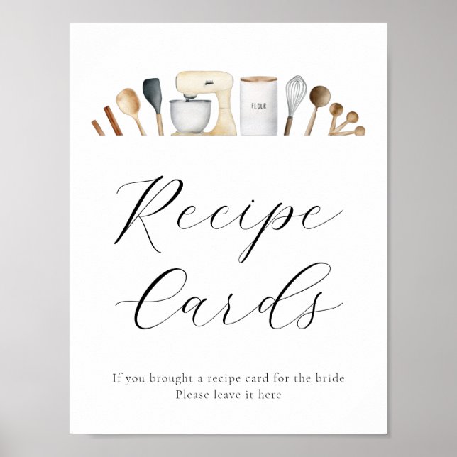 Poster Panneau de carte de recette (Devant)