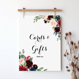 Poster Panneau de cartes et cadeaux de Bourgogne rustique