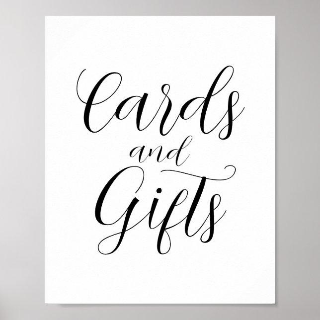 Poster Panneau de cartes et cadeaux de calligraphie éléga (Devant)