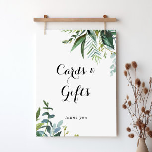 Poster Panneau de cartes et cadeaux de calligraphie tropi