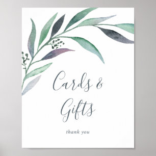Poster Panneau de cartes et cadeaux de eucalyptus violet