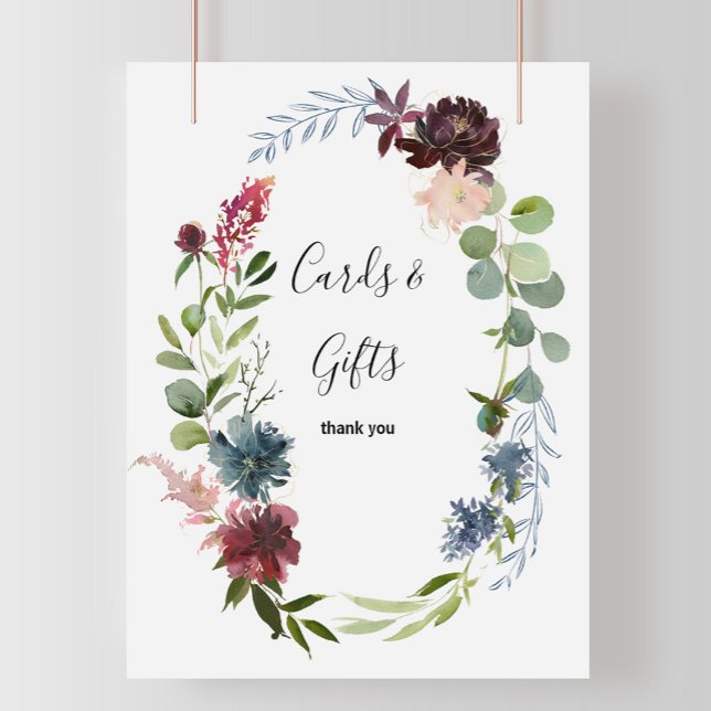 Poster Panneau de cartes et cadeaux de fleurs et de verdu (Créateur téléchargé)