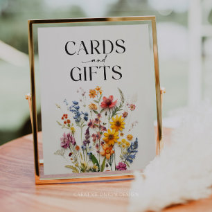 Poster Panneau de cartes et cadeaux de fleurs sauvages pr