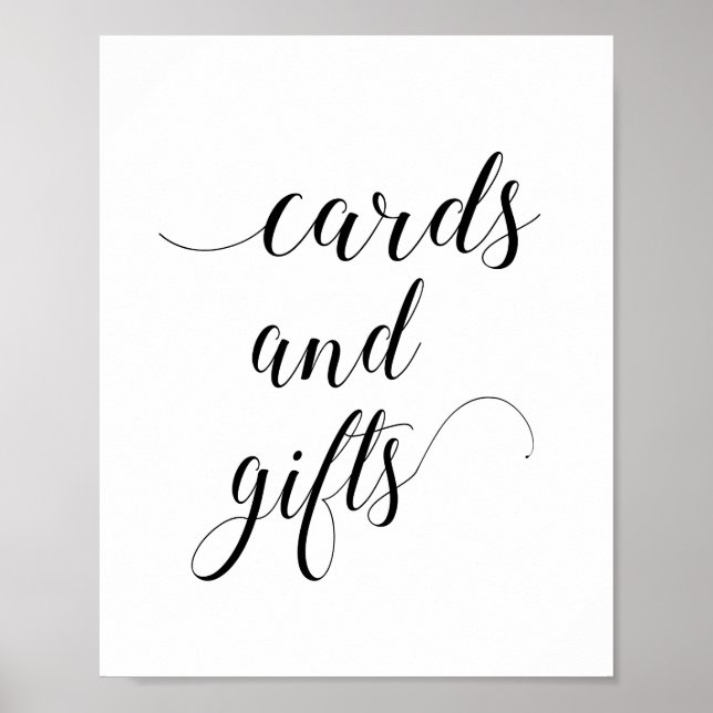 Poster Panneau de cartes et cadeaux de mariage élégant (Devant)