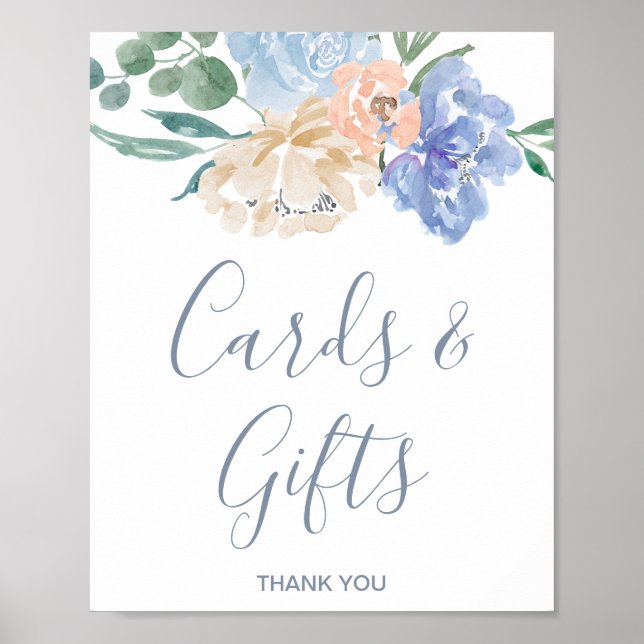 Poster Panneau de Cartes et Cadeaux de Mariage Fleurs Ble (Devant)