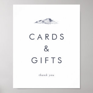 Poster Panneau de cartes et cadeaux de montagne simple