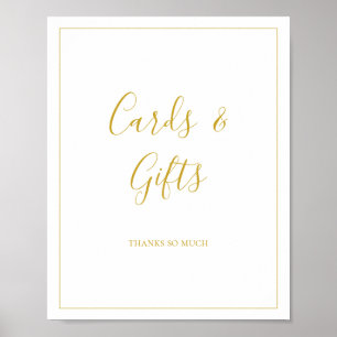 Poster Panneau de cartes et cadeaux de Noël simples et él