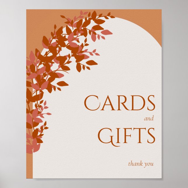 Poster Panneau de cartes et cadeaux de Terracotta Feuille (Devant)