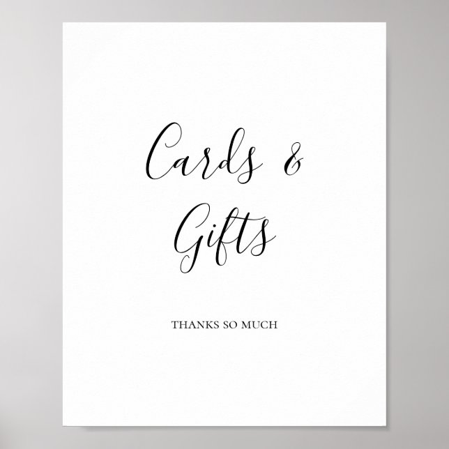 Poster Panneau de cartes et cadeaux élégants simples (Devant)