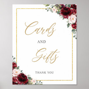 Poster Panneau de Cartes et Cadeaux Floraux Rose Bourguig