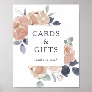 Poster Panneau de cartes et cadeaux floraux rustiques sim