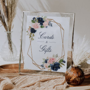 Poster Panneau de cartes et cadeaux géométriques floral N