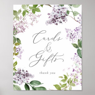 Poster Panneau de Cartes et Cadeaux Lilas Rustique