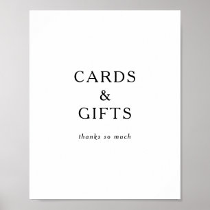 Poster Panneau de Cartes et Cadeaux Minimaliste Classique