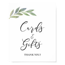 Panneau de cartes et cadeaux Olive Leaf Greenery