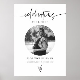 Poster Panneau de célébration de la vie funéraire minimal