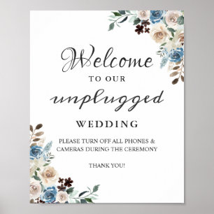 Poster Panneau de cérémonie de mariage débranché Boho Flo