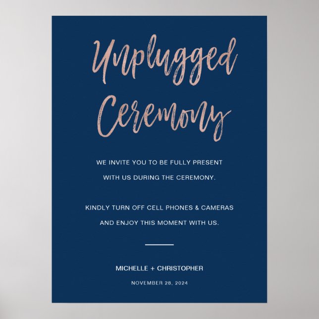 Poster Panneau de cérémonie de Mariage débranché de la Ma (Devant)