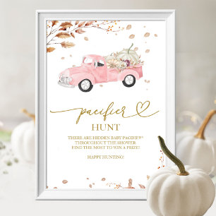 Poster Panneau de chasse à la tétine pour Baby Shower Fil
