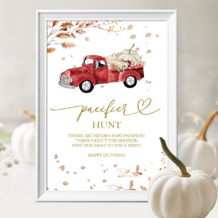 Poster Panneau de chasse aux sucettes pour Baby Shower d'