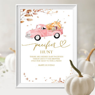Poster Panneau de chasse aux sucettes pour Baby Shower d'