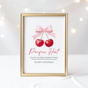 Poster Panneau de chasse Cherry Baby shower Pacifier